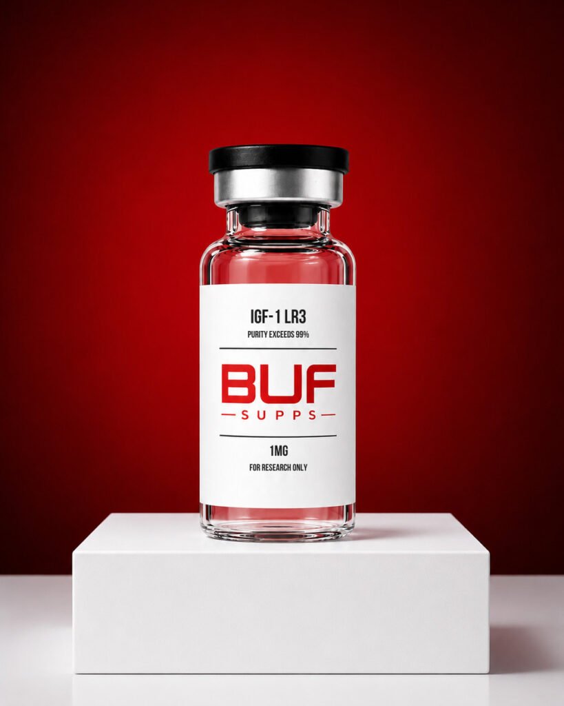 IGF-1 LR3 1mg research amino acid vial from BUF Supps