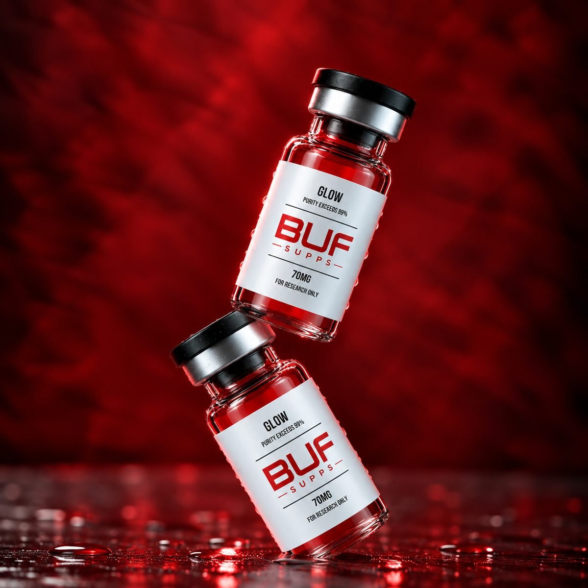 Two GLOW research vials