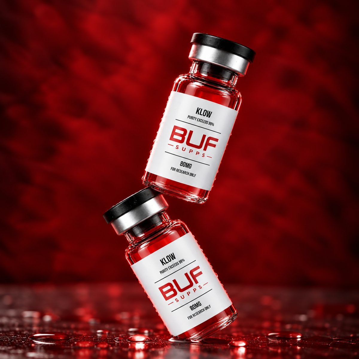 Two KLOW research vials